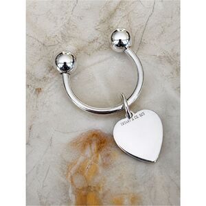 Authentic Tiffany & Co. 925 Sterling Silver Heart Tag Keychain